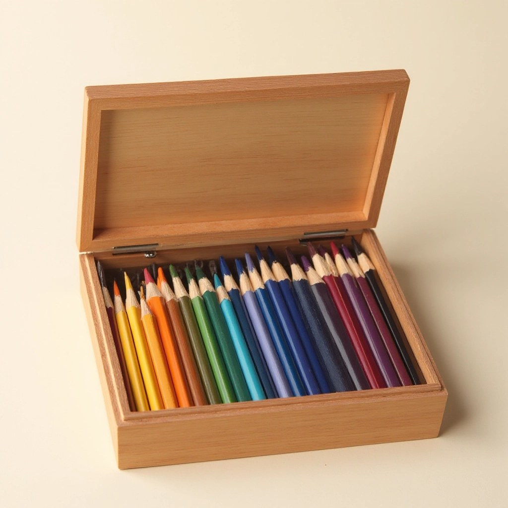 Faber-Castell Polychromos 24-color set with professional colored pencils arranged in box